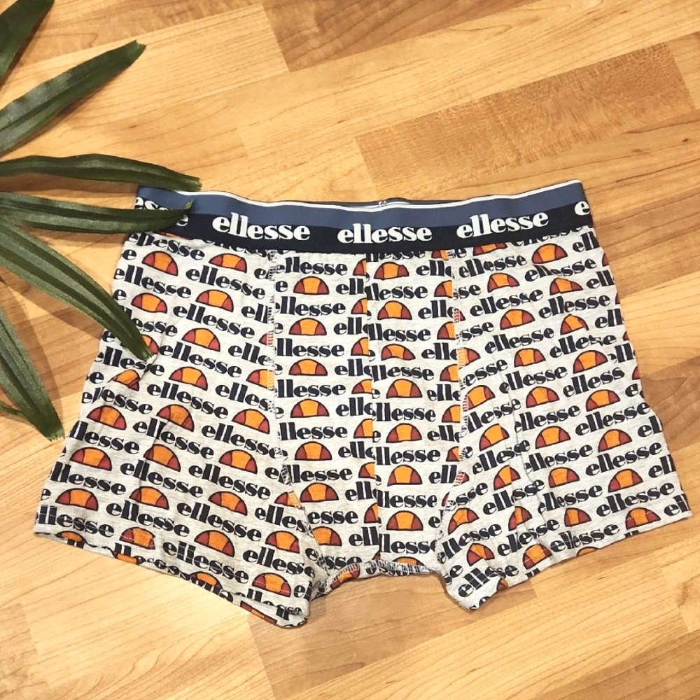 Ellesse Boxer Briefs in Blue and Orange with Cartoon Tiger Design
